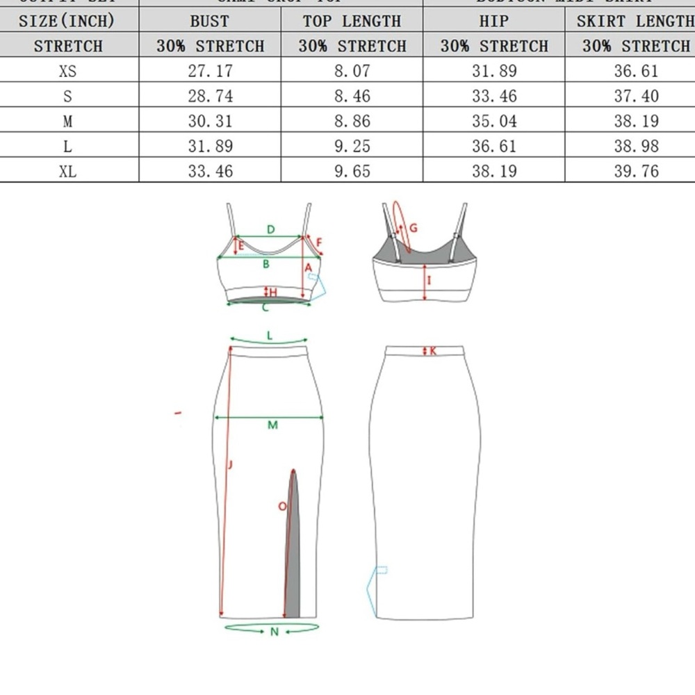 Women’s Two Piece Set Brown Dress Cami Top High Side Slit Bodycon Long Skirt - Picture 5 of 5